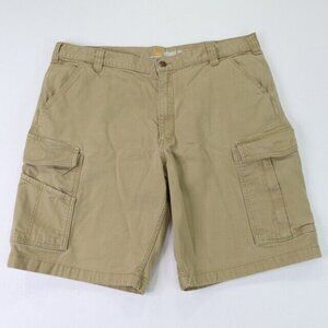 Carhartt Shorts Mens 40 x 10 1/2 Brown Cargo Relaxed Fit Slight Stretch